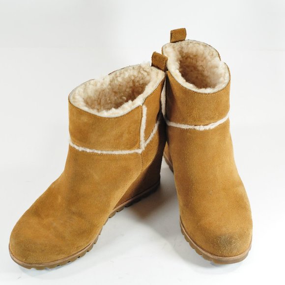 UGG Women's Marte Wedge Booties Chestnut Color - Picture 6 of 12